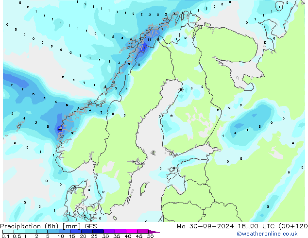 Z500/Rain (+SLP)/Z850 GFS Mo 30.09.2024 00 UTC