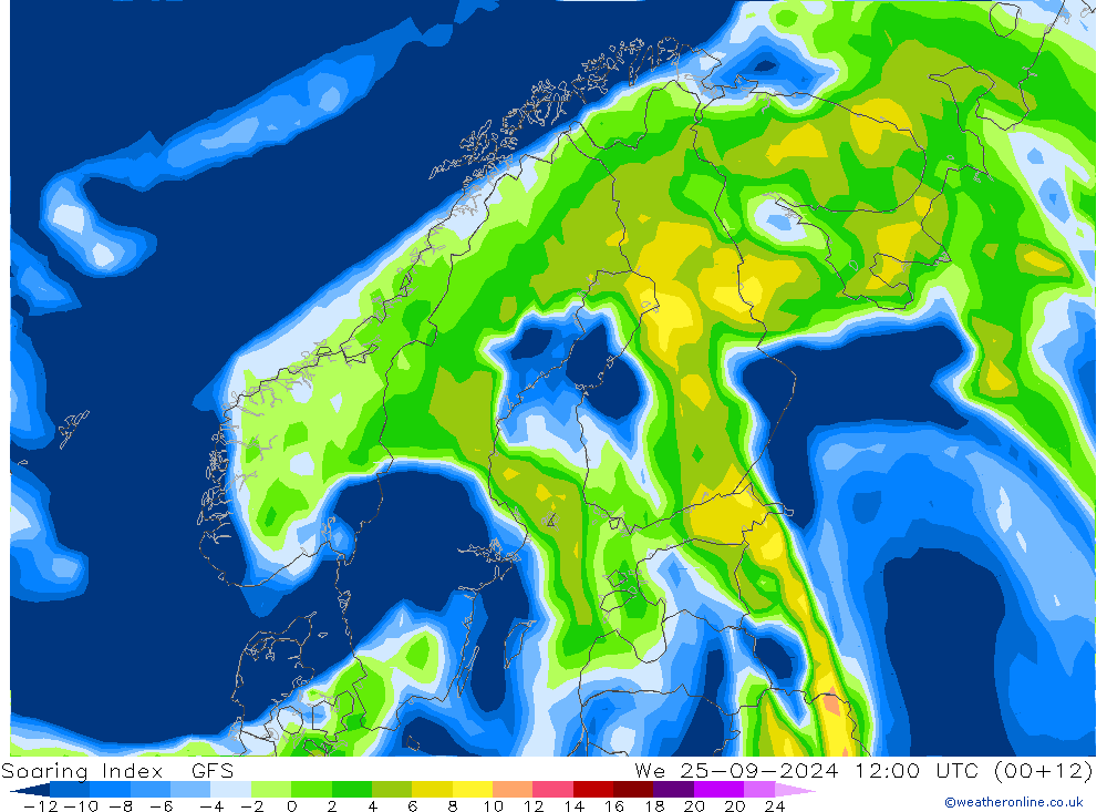 Soaring Index GFS We 25.09.2024 12 UTC