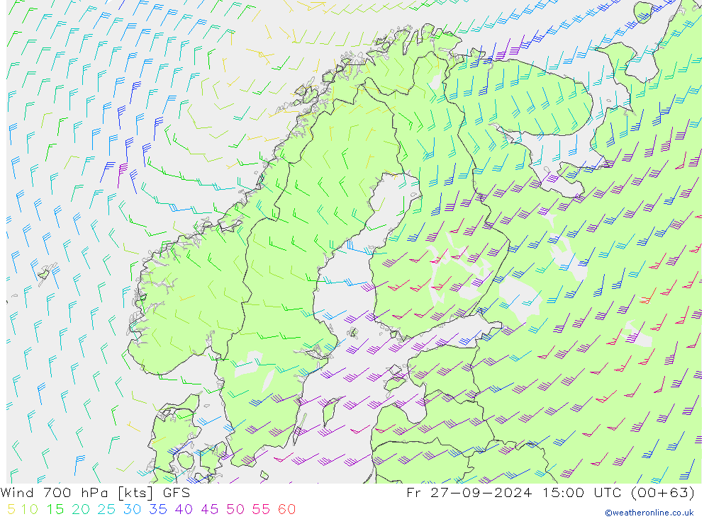 Wind 700 hPa GFS Fr 27.09.2024 15 UTC