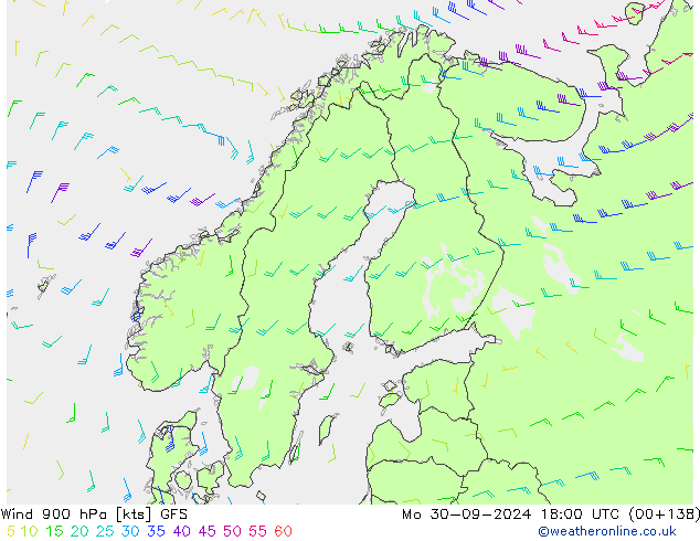 Wind 900 hPa GFS September 2024