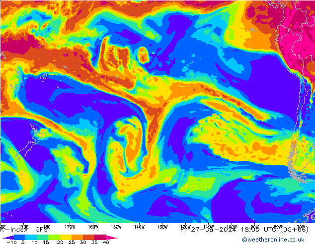 K-Index GFS Fr 27.09.2024 18 UTC