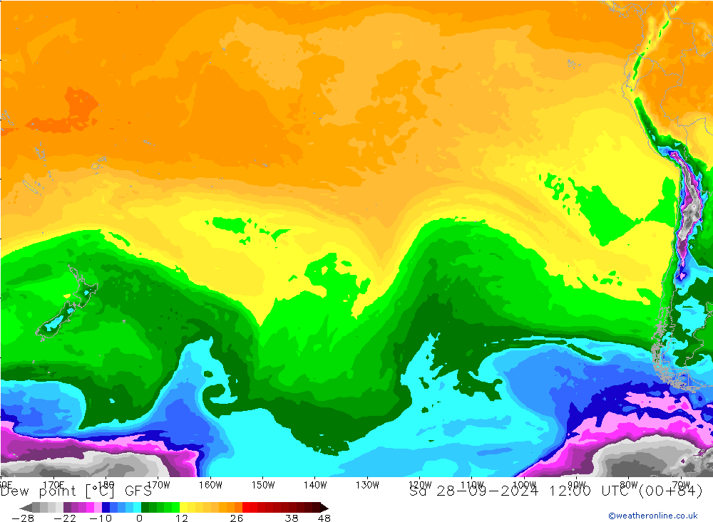 Dauwpunt GFS za 28.09.2024 12 UTC