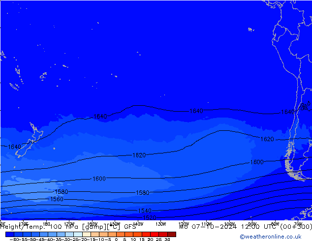 Height/Temp. 100 hPa GFS Mo 07.10.2024 12 UTC