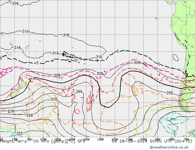 Height/Temp. 700 гПа GFS сб 28.09.2024 00 UTC