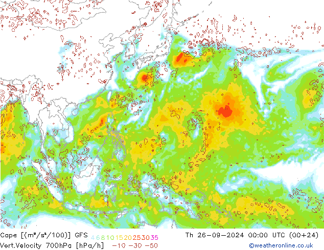 Cape GFS czw. 26.09.2024 00 UTC