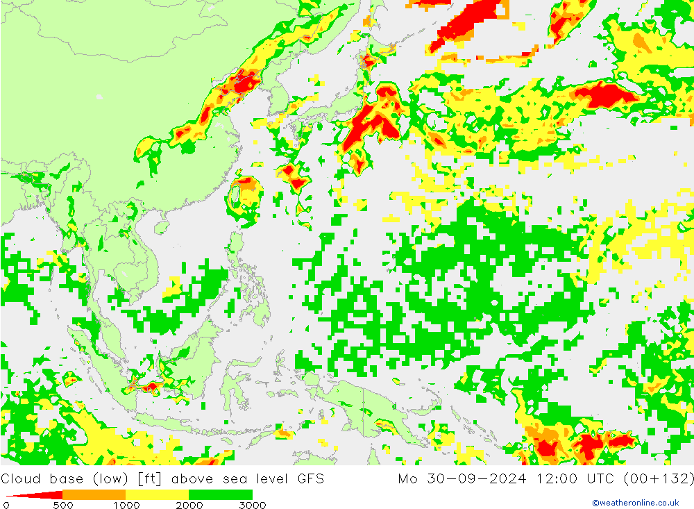 Cloud base (low) GFS Seg 30.09.2024 12 UTC