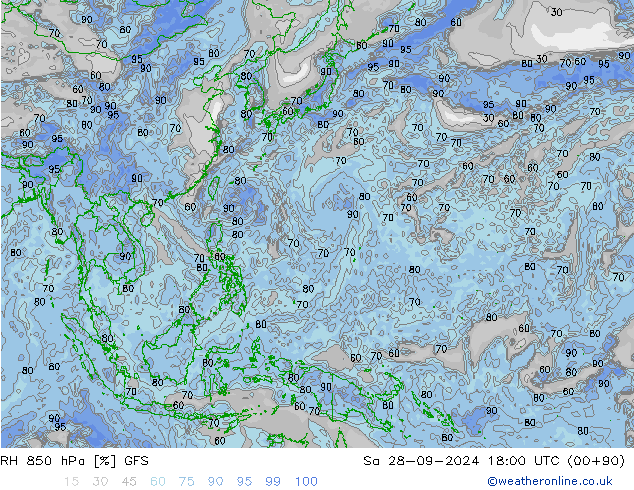 RV 850 hPa GFS za 28.09.2024 18 UTC