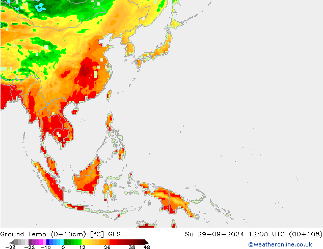 Ground Temp (0-10cm) GFS Su 29.09.2024 12 UTC