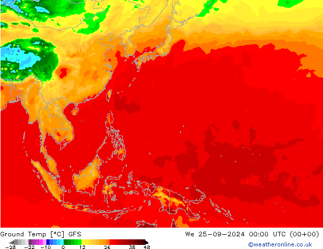 Ground Temp GFS We 25.09.2024 00 UTC