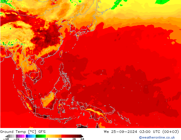 temp. mín./solo GFS Qua 25.09.2024 03 UTC