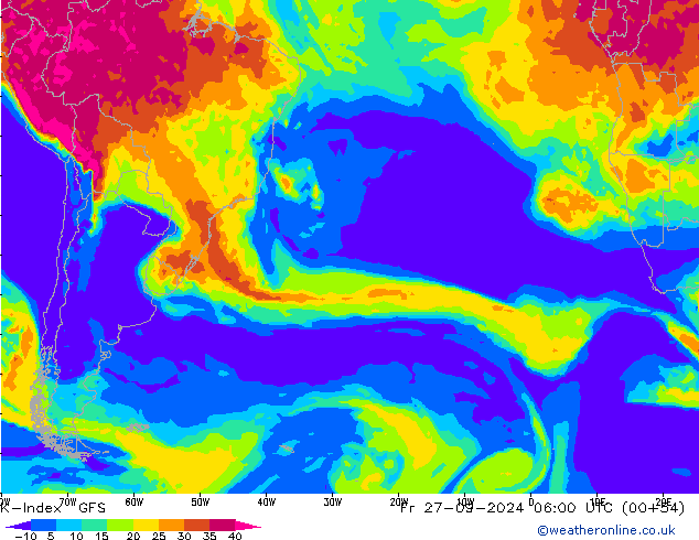 K-Index GFS ven 27.09.2024 06 UTC