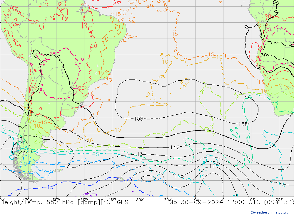 Z500/Rain (+SLP)/Z850 GFS lun 30.09.2024 12 UTC