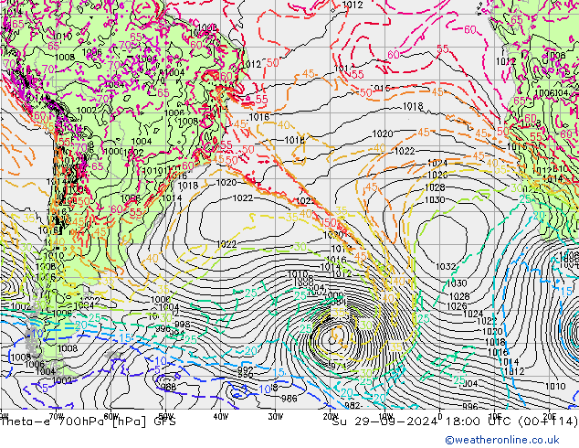 Theta-e 700hPa GFS Září 2024