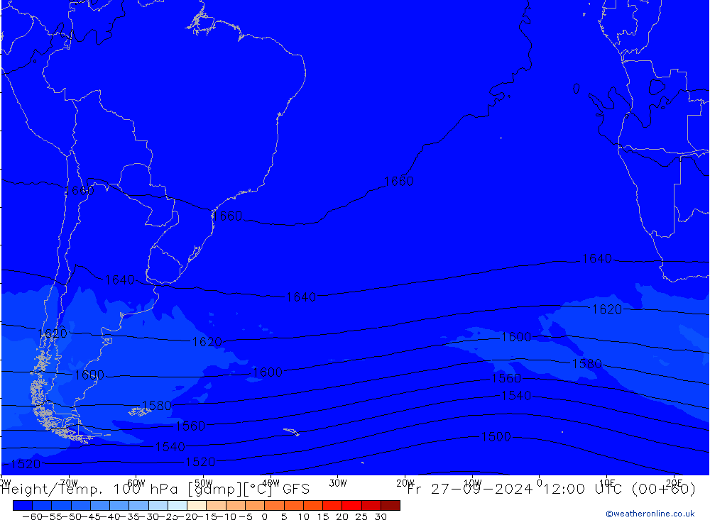 Height/Temp. 100 hPa GFS Fr 27.09.2024 12 UTC