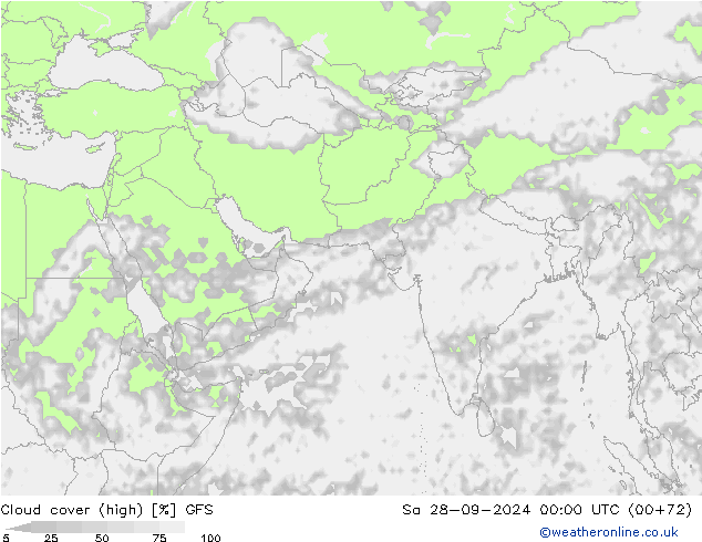 Wolken (hohe) GFS Sa 28.09.2024 00 UTC