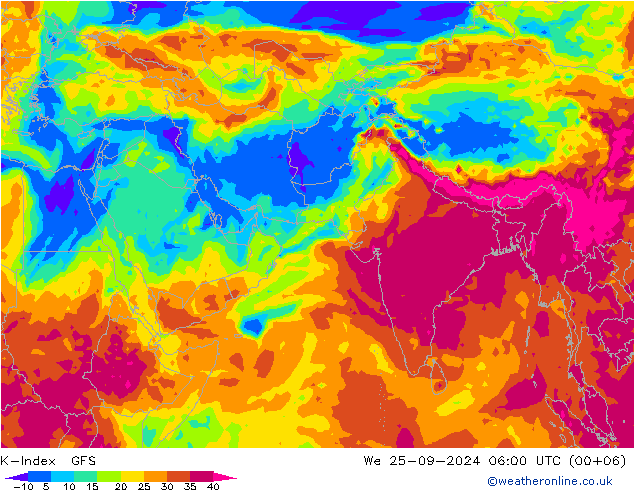 K-Index GFS ср 25.09.2024 06 UTC