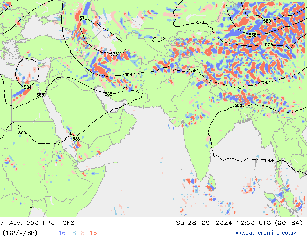 V-Adv. 500 hPa GFS Sa 28.09.2024 12 UTC