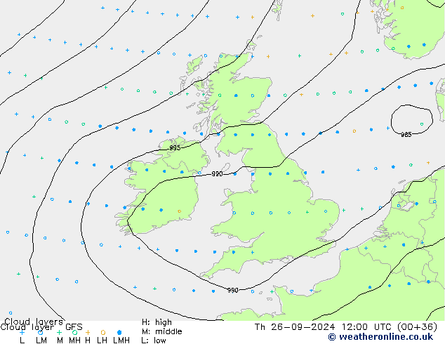 Cloud layer GFS  26.09.2024 12 UTC