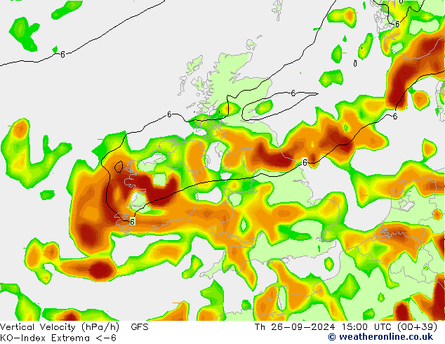 Convection-Index GFS gio 26.09.2024 15 UTC