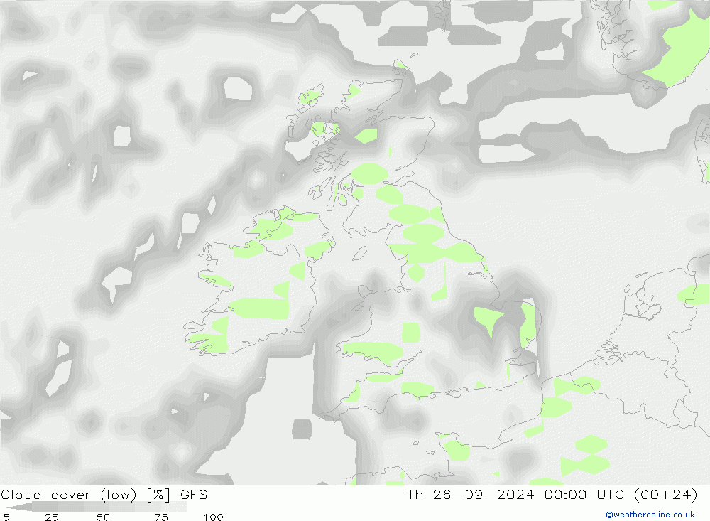 nízká oblaka GFS Čt 26.09.2024 00 UTC