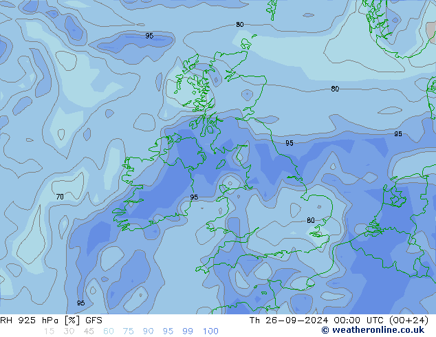 RH 925 hPa GFS  26.09.2024 00 UTC