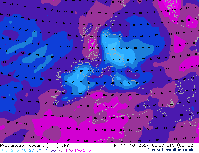 Precipitation accum. GFS October 2024