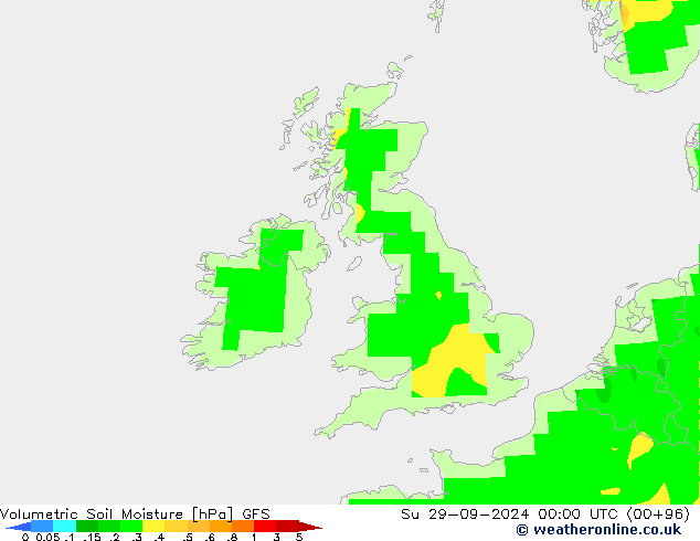 Volumetric Soil Moisture GFS  29.09.2024 00 UTC