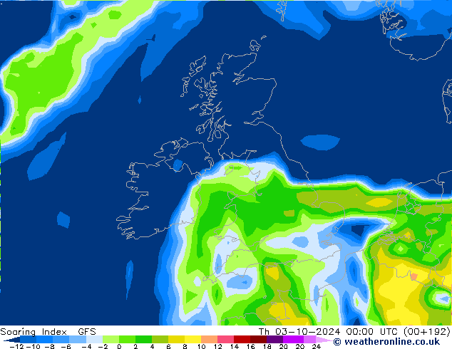 Soaring Index GFS чт 03.10.2024 00 UTC