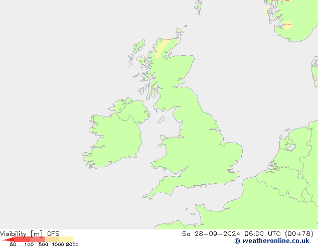 Visibility GFS Sa 28.09.2024 06 UTC