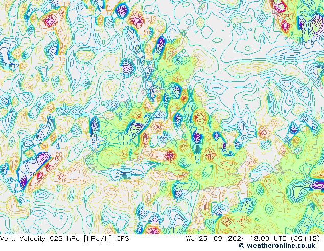 Vert. Velocity 925 hPa GFS  25.09.2024 18 UTC