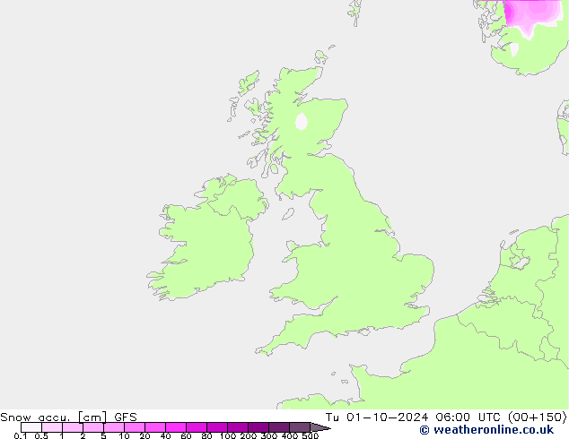 Snow accu. GFS mar 01.10.2024 06 UTC