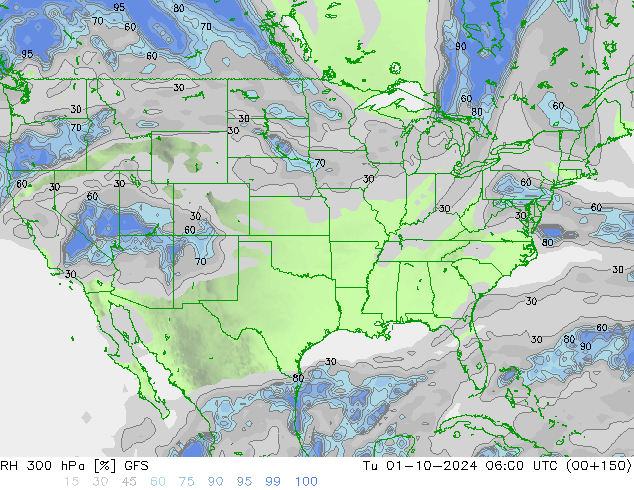 RH 300 hPa GFS  2024