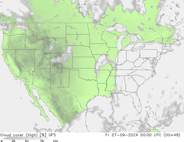 Nubes altas GFS vie 27.09.2024 00 UTC