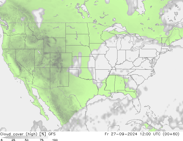 Nubes altas GFS vie 27.09.2024 12 UTC