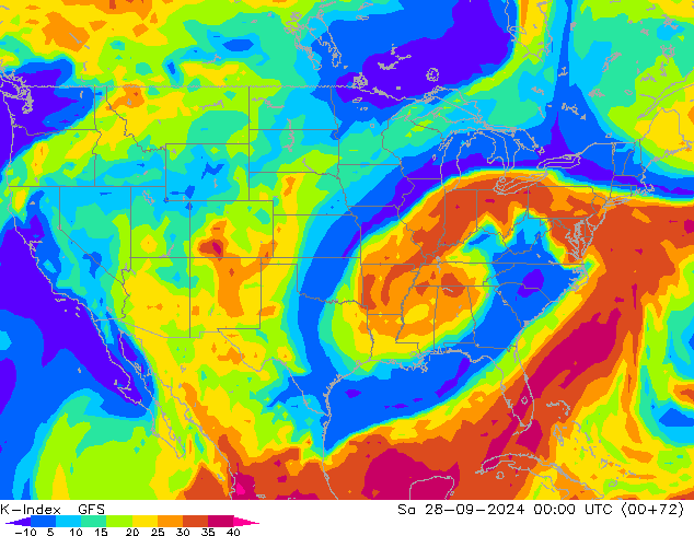 K-Index GFS Sa 28.09.2024 00 UTC
