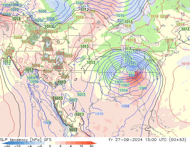 тенденция давления GFS пт 27.09.2024 15 UTC