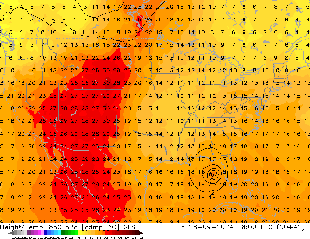 Z500/Regen(+SLP)/Z850 GFS do 26.09.2024 18 UTC