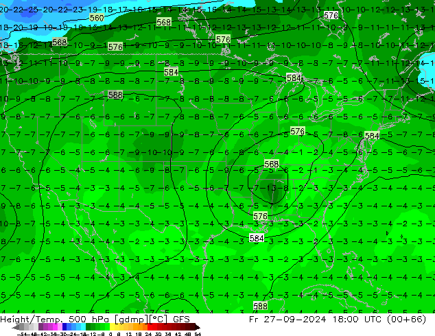 Géop./Temp. 500 hPa GFS ven 27.09.2024 18 UTC