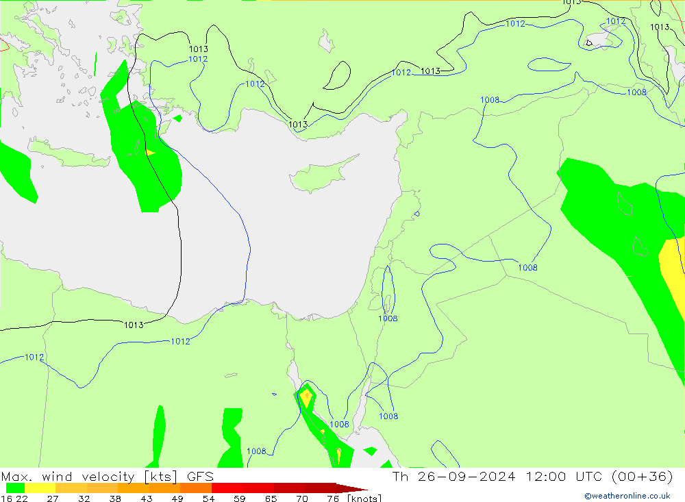 Max. wind velocity GFS jeu 26.09.2024 12 UTC