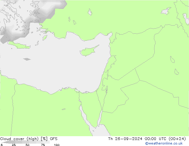 Wolken (hohe) GFS Do 26.09.2024 00 UTC