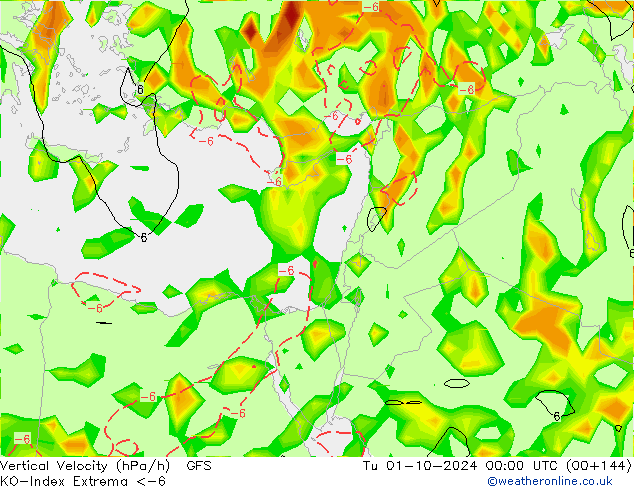 Convection-Index GFS Ter 01.10.2024 00 UTC