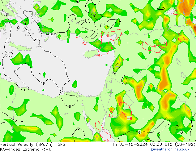 Convection-Index GFS gio 03.10.2024 00 UTC