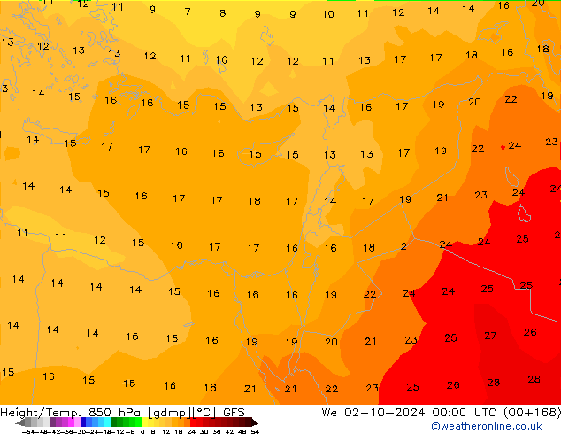 Z500/Rain (+SLP)/Z850 GFS We 02.10.2024 00 UTC