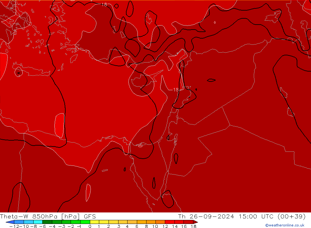 Theta-W 850hPa GFS jue 26.09.2024 15 UTC