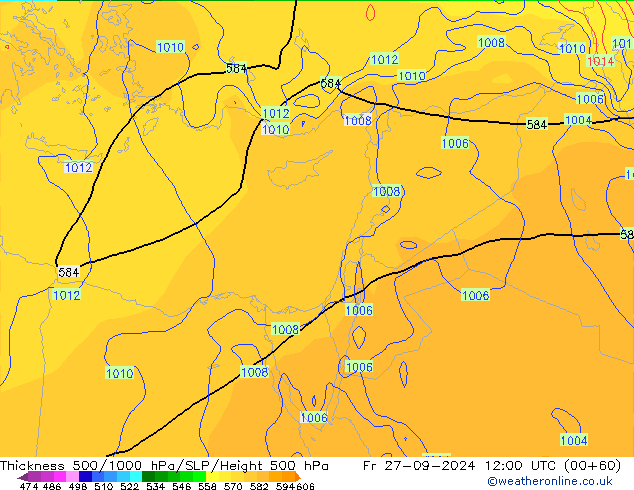 Thck 500-1000hPa GFS Fr 27.09.2024 12 UTC