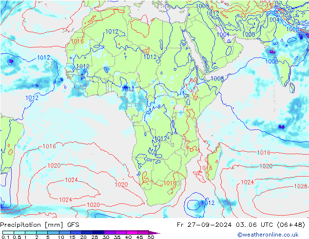 Precipitation GFS Fr 27.09.2024 06 UTC