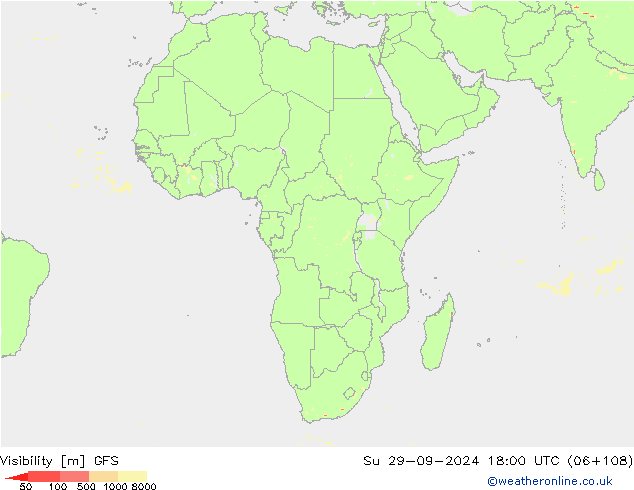 Visibility GFS Su 29.09.2024 18 UTC