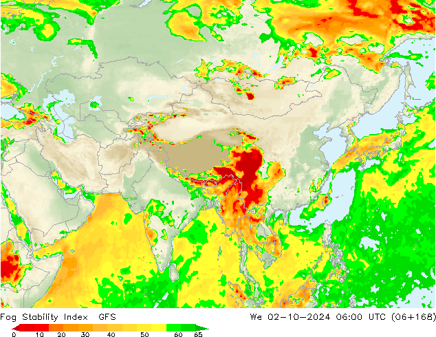 Fog Stability Index GFS ср 02.10.2024 06 UTC