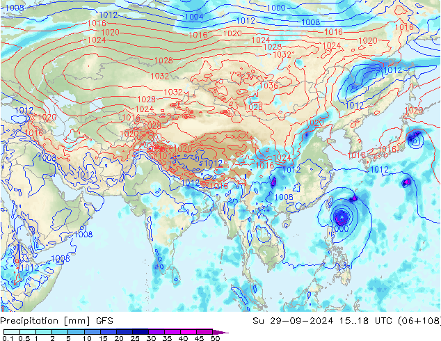 opad GFS nie. 29.09.2024 18 UTC