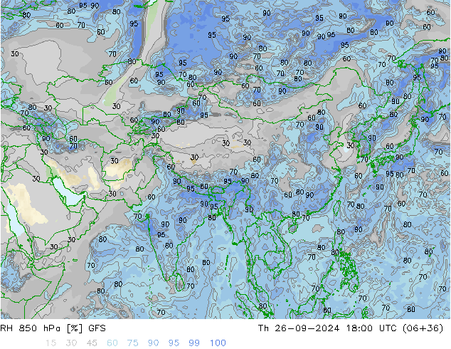 RV 850 hPa GFS do 26.09.2024 18 UTC